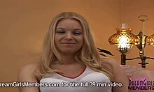 stunning blonde vibrates her pussy