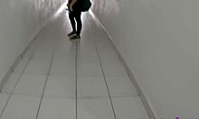 gym partner in public bathroom