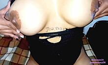 Colombian prostitute with big ass and tits bent over in doggystyle masturbation