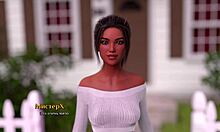 Emotional walk with girlfriend leads to first kiss in anime game. Tits and hentai excitement.