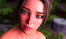 Emotional walk with girlfriend leads to first kiss in anime game. Tits and hentai excitement.