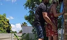 Man, I got caught banging outside by the nosy neighbor