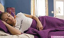 Holy cow! Teen hides under blanket licking girlfriend's wet cunt!