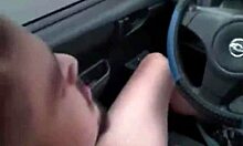 Jerking off my monster cock while driving my car