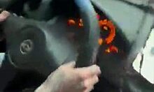 Jerking off my monster cock while driving my car