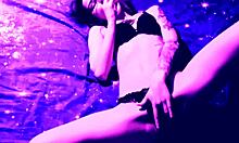 Laruna Mave Toys Her Petite Pussy to Wet Orgasm in Homemade Space