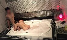 Amateur Japanese couple engages in intimate bath activities