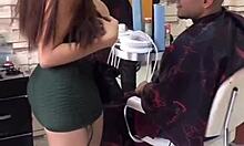 horny client gets a happy ending haircut from the esthetician