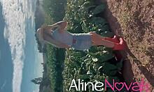 Blonde Babe Flashing Tits and Ass in Cornfield - Alinenovak
