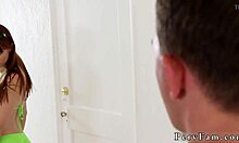 Teen Overwhelmed by Huge Cock Pounding, Leaves Mess