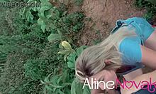 Blonde Babe Flashing Tits and Ass in Cornfield - Alinenovak