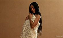 beautiful skinny petite pretty brunette sasha in keep me warm promo