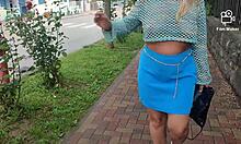 lesbian milf with natural tits gets wild in outdoor public?