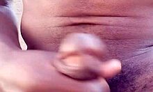 Amateur Strokes Big Black Cock Outdoors While Moaning Loudly