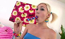 Hey, Lilly Labeau 19 yo giving big cock pov blowjob and cum facial