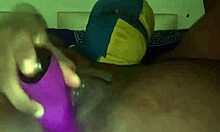 Horny Ebony Slut Masturbates Pussy and Asshole with Toys at Midnight.