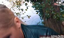 i had a risky public sex date with a german blonde teen slut and almost got caugh.