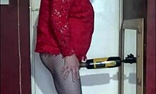 Shy Crossdressing Bisexual Returns for Humiliating Gay Masturbation with Machine Cumshot