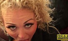 Watch busty MILF sub suck cock