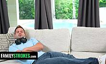 Stepbrother and stepsister clash then bang hard in wild session. FamilyStrokes captures every steamy moment.