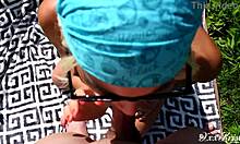 i love sucking big cock outside with cum dripping on my face