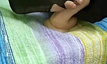 giving footjob with dildo in torn pantyhose, masturbating doggystyle