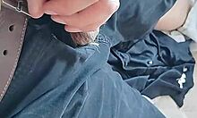 Look at this close-up of a big dick and feet!