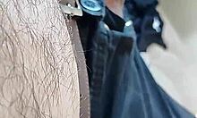 Look at this close-up of a big dick and feet!