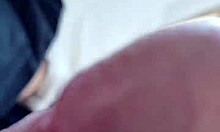 Look at this close-up of a big dick and feet!