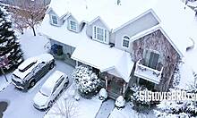 Harsh winter has stepsister shivering, let's fuck her nasty in POV. ❄️🔥