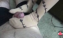 Asian In Pantyhose Footjob Session