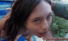 Police woman getting fucked hard in the garage while cop is punished in amateur threesome!