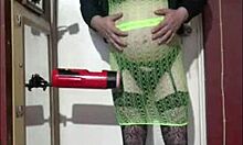 I love giving myself machine masturbation as a shy crossdresser