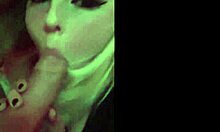 Dick sucked by group of girls in orgy