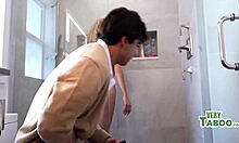 Stepmom Catches Stepsis Showering, Bribes Her With Silence For Tits