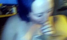 she opens wide and deepthroats that monster cock like a pro