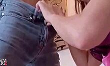 French amateur in pink satin corset sucks cock doggystyle with deepthroat pov 😘