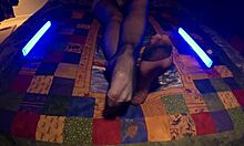 Perfect Feet Peeking Through Fishnet Pantyhose Sensually