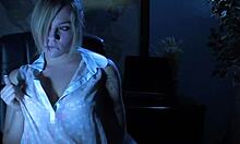 Hey, Dahlia is fingering her pussy and ass in the dark solo session