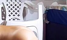 BBW Amateur Strips And Uses Giant Dildo In Exhibitionist Recording