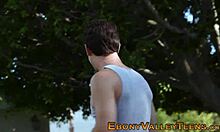 Ebony Teen 18+ Babe Gets Hardcore Facial Pounding