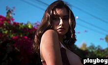 Gorgeous Teen Model Poses Outdoors, Exposing Her Big Tits and Stunning Naked Body