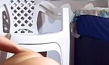 BBW Amateur Strips And Uses Giant Dildo In Exhibitionist Recording