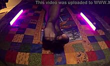 Perfect Feet Peeking Through Fishnet Pantyhose Sensually