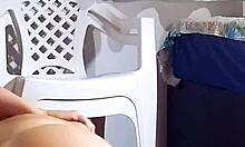 BBW Amateur Strips And Uses Giant Dildo In Exhibitionist Recording