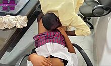 big cock teacher licks the beautiful girls wet pussy before fucking and cumming on her big ass