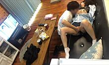 His girlfriend immediately sucks his cock as soon as he returns home