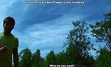 Hot Amateur Brunette Stretched and Drilled on Car Boot