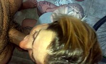 Girlfriend gives handjob, blowjob, swallow, and facial to friend