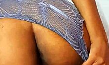 I wore sexy lingerie and flashed for my friend's boyfriend in close-up exhibitionist fun